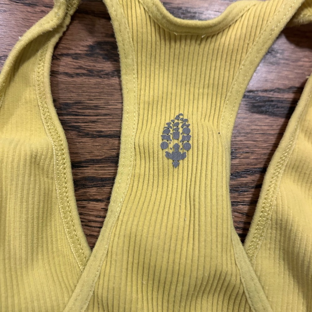 Free People Yellow Ribbed Tank Top - Picture 2 of 3